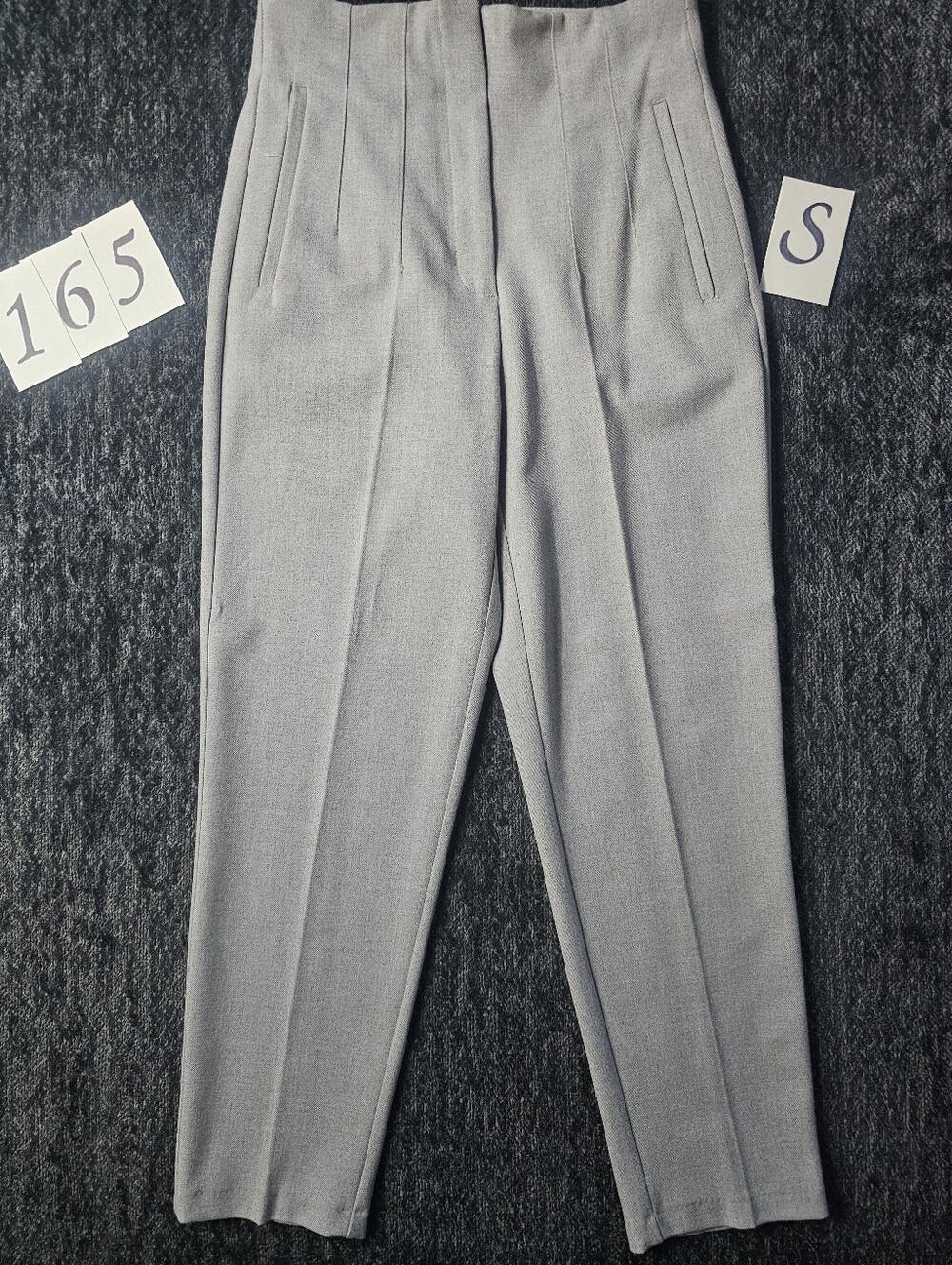 Zara Light Gray Pleated Trouser Pants